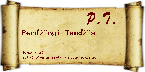 Perényi Tamás névjegykártya